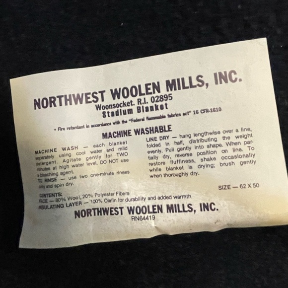 New Vintage NFL Logo Wool Stadium Blanket 62"x50" Northwest Woolen Made in USA - Picture 5 of 8